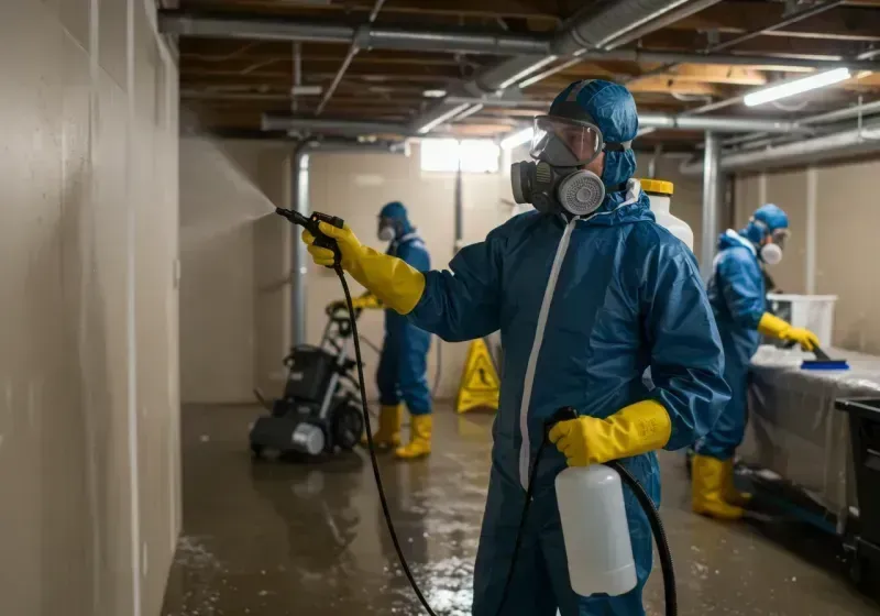 Basement Sanitization and Antimicrobial Treatment process in Yaphank, NY